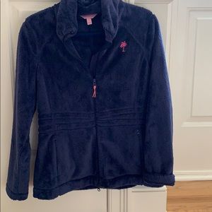 Lily Pulitzer navy fleece jacket - almost new!